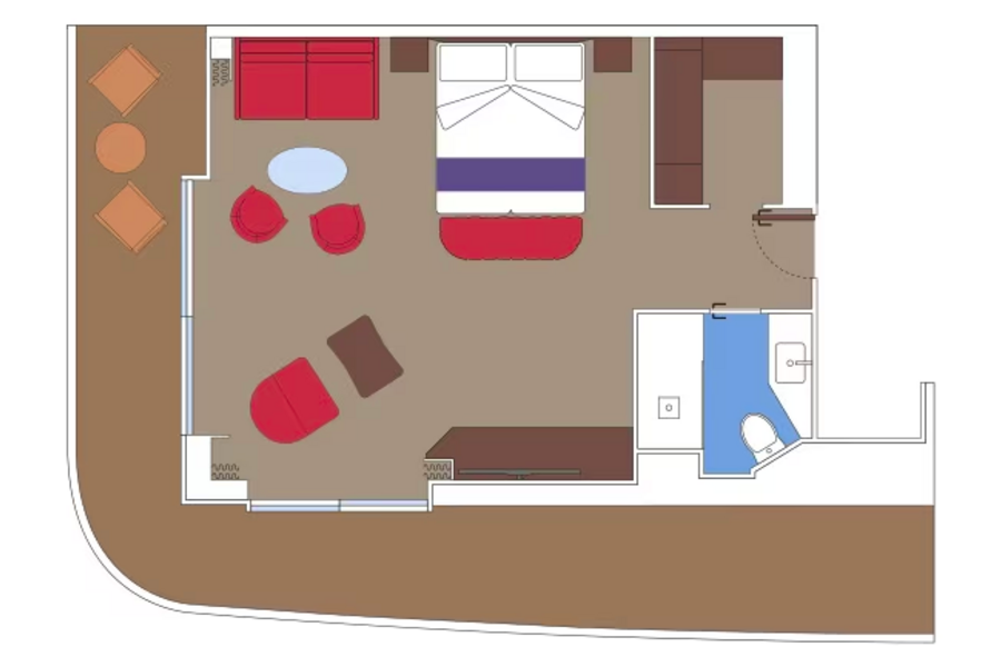 MSC Cruises MSC World America Grand Suite Aurea with Terrace and Whirlpool Floorplan.png